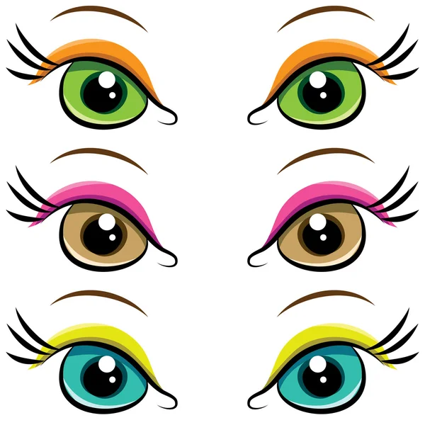 Set of pairs of eyes. vector — Stock Vector