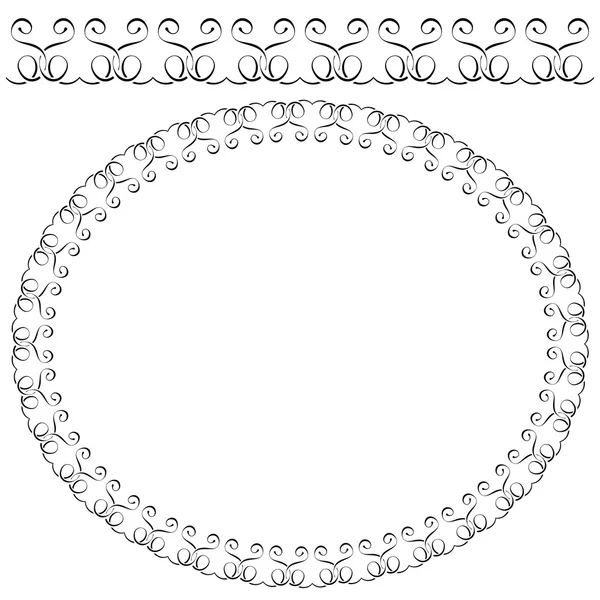 Marco ovalado vectorial sobre fondo blanco — Archivo Imágenes Vectoriales