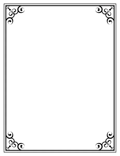 Black ornate frame on a white background — Stock Vector