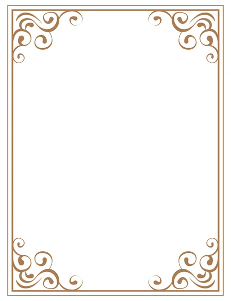 Beyaz bir arka plan üzerinde kahverengi desenleri ile çerçeve
