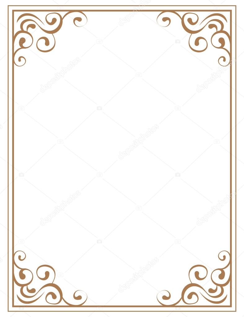 frame with brown patterns on a white background