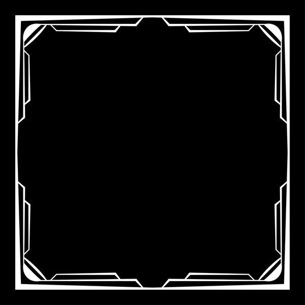 Cadre vectoriel blanc sur fond noir — Image vectorielle