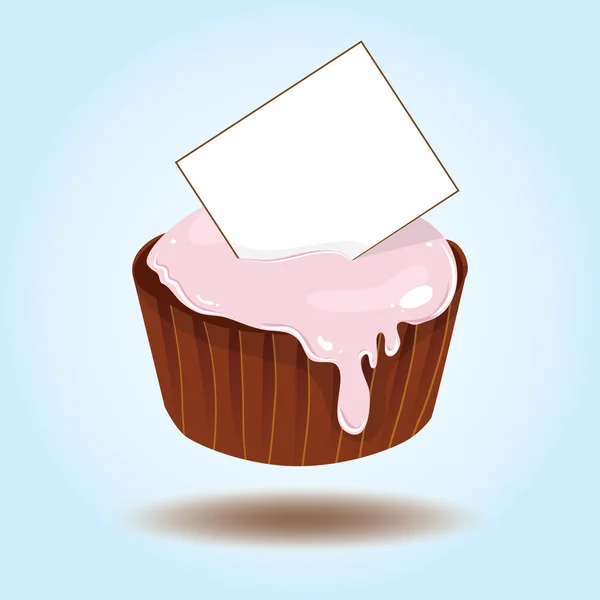 Metin için kart ile vektör cupcake — Stok Vektör