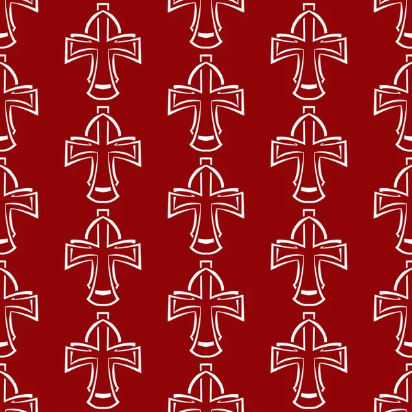 Vektor nahtlosen Hintergrund. weißes Kreuz auf rotem — Stockvektor