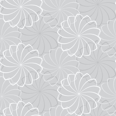 Bir çiçek ile vektör kesintisiz gri arka plan