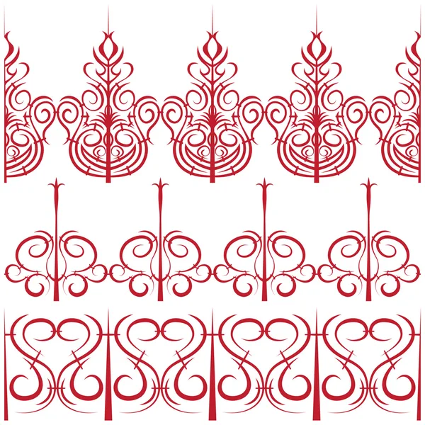 Elements for design. Set of borders in the form of a fence — Stock Vector