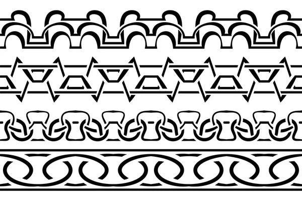 Frontera vectorial. Patrón negro sin costura — Archivo Imágenes Vectoriales