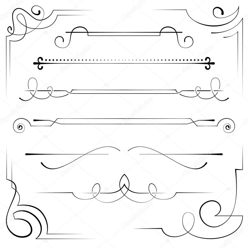 set of vector corners and bookplate