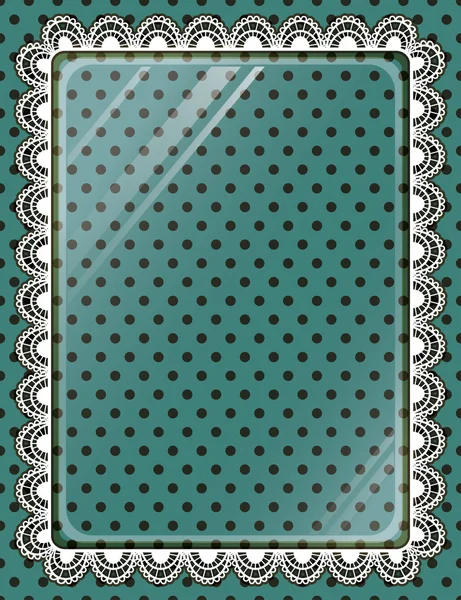 Kant frame met glas op de achtergrond polka dots — Stockvector