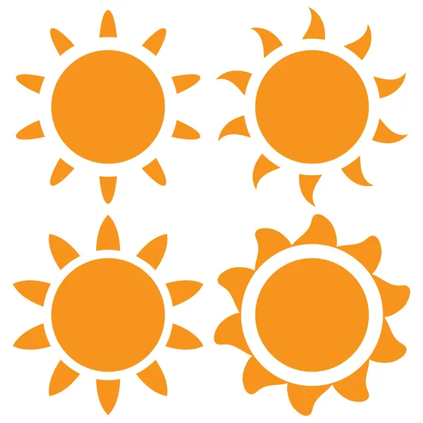 Insieme del sole arancione vettoriale — Vettoriale Stock