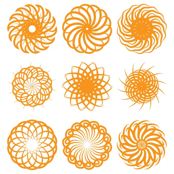 Векторный набор круглых орнаментов — стоковый вектор