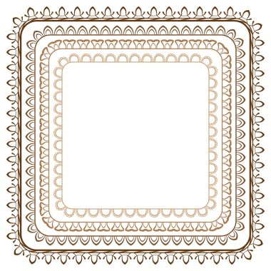 Vector set of seamless brown frames