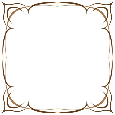 Multilayer vector brown frame on a white background