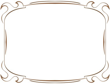 Multilayer vector brown frame on a white background