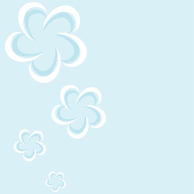 Mavi bir arka plan üzerinde sorunsuz çiçekler