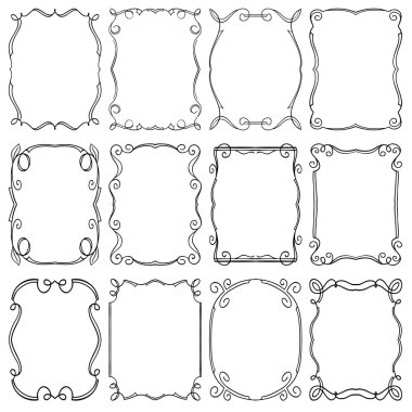 çerçeve tasarım öğeleri. Düzenlenebilir vektör Illustrator dosyası
