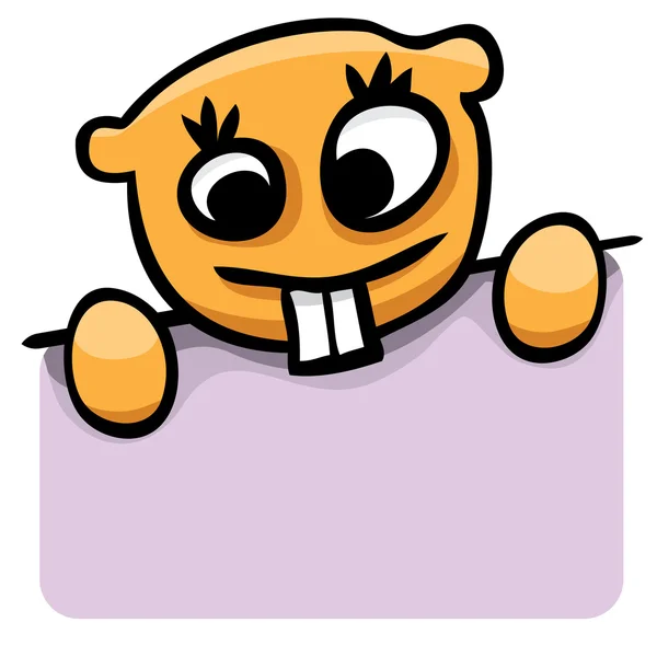 Vector cartoon gopher with a poster — Stock Vector