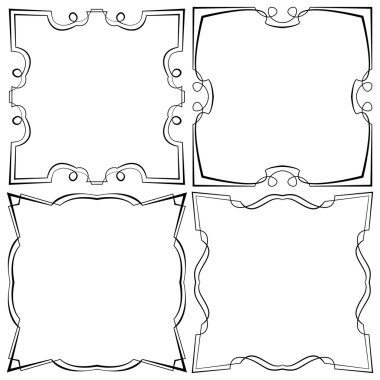 Dört güzel çerçeve kümesi vektör