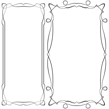 Beyaz bir arka plan üzerinde Printblack süslü çerçeve