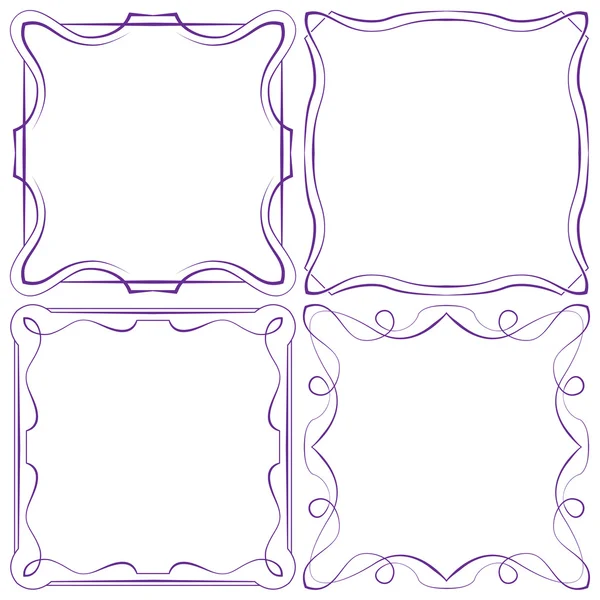 Vektor-Set von vier schönen Rahmen — Stockvektor