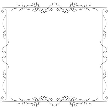 vektör çerçeve beyaz arka plan üzerinde. El çizimi