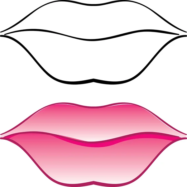 Vrouwelijke lippen — Stockvector