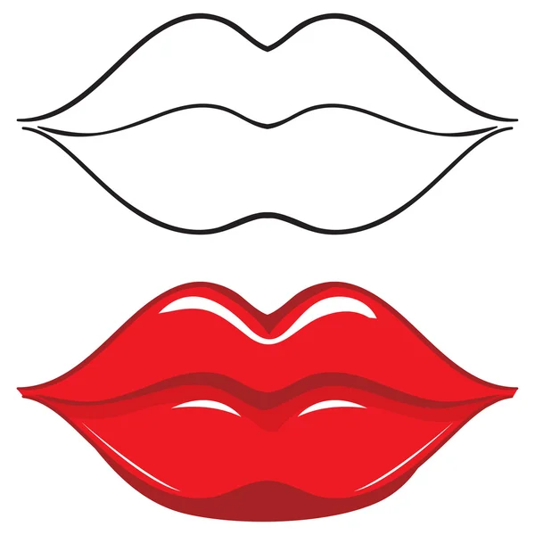 Illustration vectorielle. lèvres féminines rouges sexy — Image vectorielle