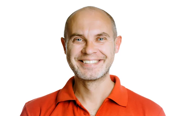 Hombre sonriente. Aislado sobre blanco. Estudio — Foto de Stock