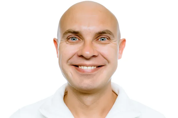 Bald smiling man. Isolated. Studio — Stock Photo, Image