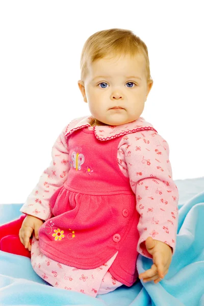 Kleines Mädchen Baby in einem Kleid — Stockfoto