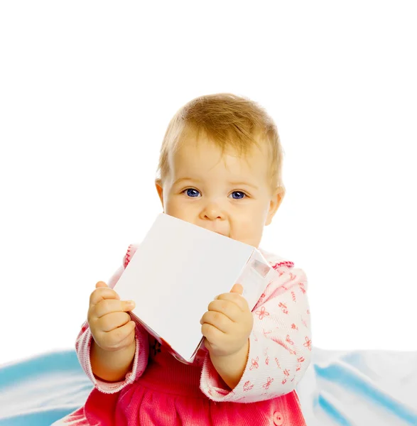 Meisje van de baby in een jurk — Stockfoto