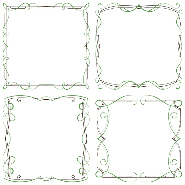 Set of four decorative multilayer frameworks — Stock Vector