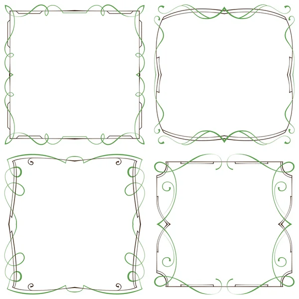 Set van vier decoratieve gelaagde kaders — Stockvector