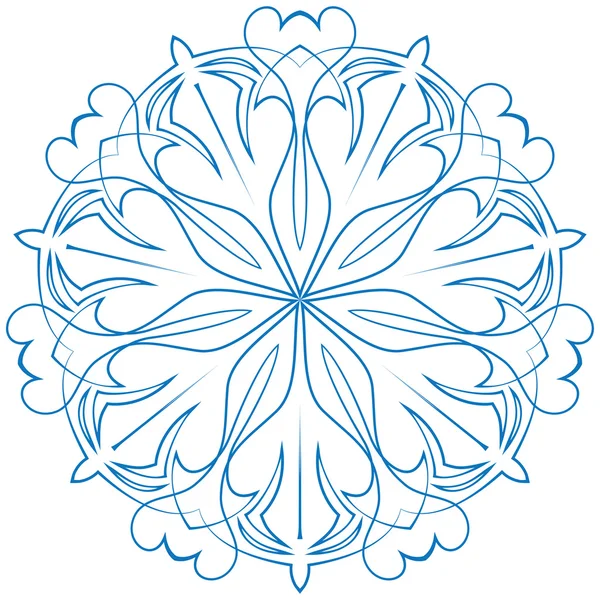 Copo de nieve flor azul sobre un fondo blanco — Vector de stock