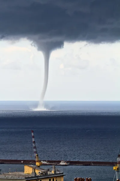 Waterspout in Mediterranean sea Stock Image