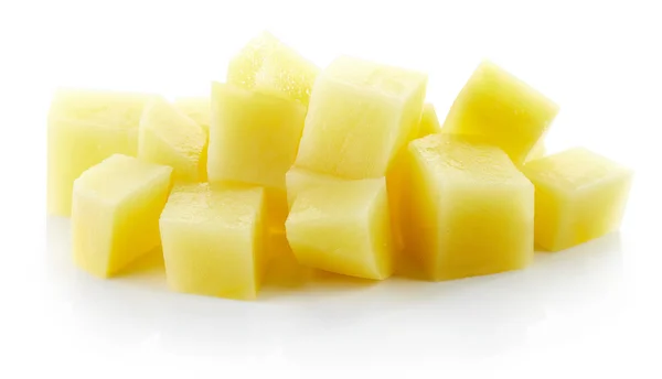 Chopped potato cubes — Stock Photo, Image