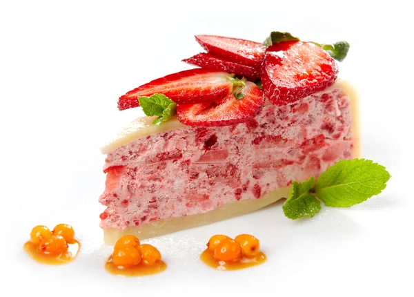 Pezzo torta di fragole — Foto Stock