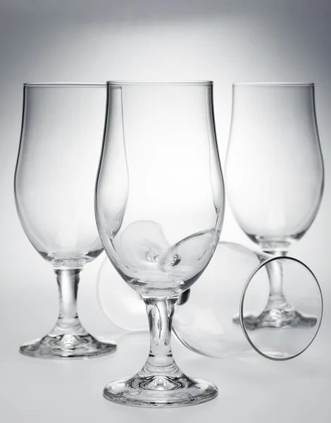 New empty beer glasses — Stock Photo, Image