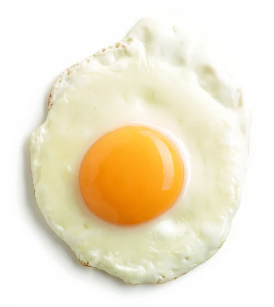 Gebakken ei op witte achtergrond — Stockfoto