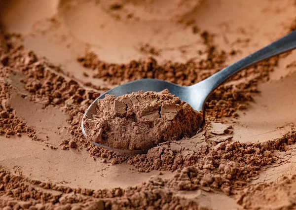 Cucchiaio Cacao Polvere Fine — Foto Stock