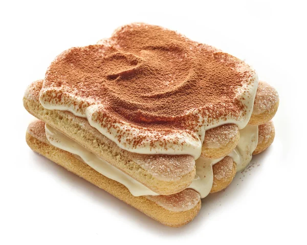 Tiramisu Dort Izolovaných Bílém Pozadí — Stock fotografie