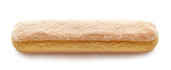 Ladyfinger Cookie Makró Elszigetelt Fehér Háttér — Stock Fotó