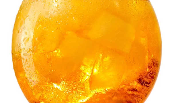 Крупним Планом Мокрий Апельсиновий Апертурний Склянка Коктейлю Скритца Льодом — стокове фото