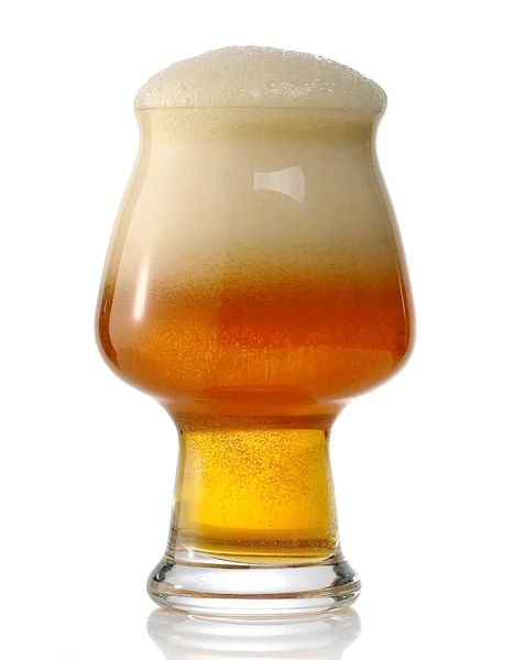 Стакан Ремесленного Пива Белом Фоне — стоковое фото