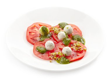 Tabak domates ve keçi peyniri salatası topları