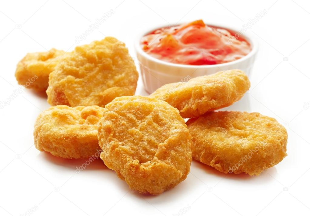 Chicken nuggets isolated on white