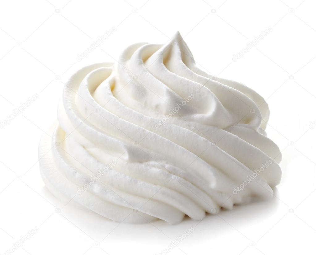 Whipped cream on white background Stock Photo by ©zmaris 99129980