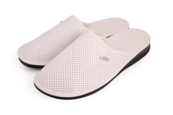 Mannen witte slipper — Stockfoto