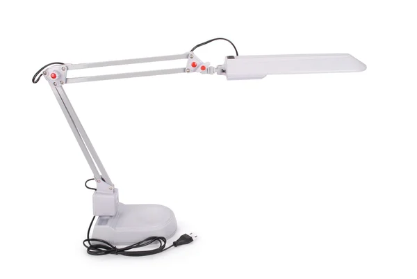 Lâmpada de mesa de escritório branco fundo branco com sombra macia — Fotografia de Stock