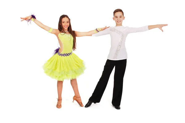 Boy and girl dancing ballroom dance — Stock Photo, Image